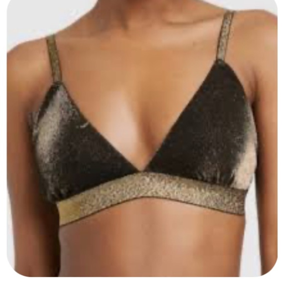 Colsie Glittery Black and Gold Bralette
